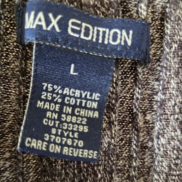 Max Edition Charcoal Gray Short Sleeve Tunic Lightweight Sweater Top - Picture 3 of 3